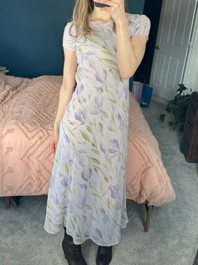 Express Light Purple Floral Maxi Dress